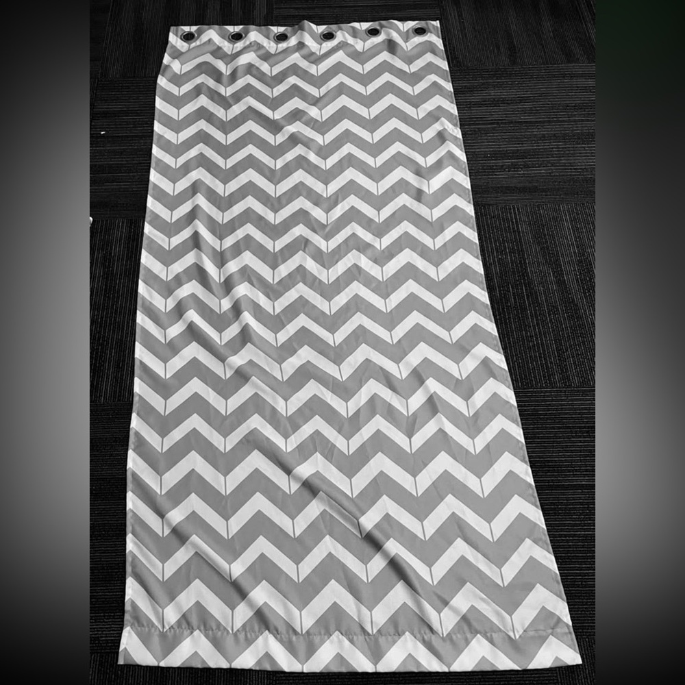 Gray and White Chevron Curtains (4 Panels)